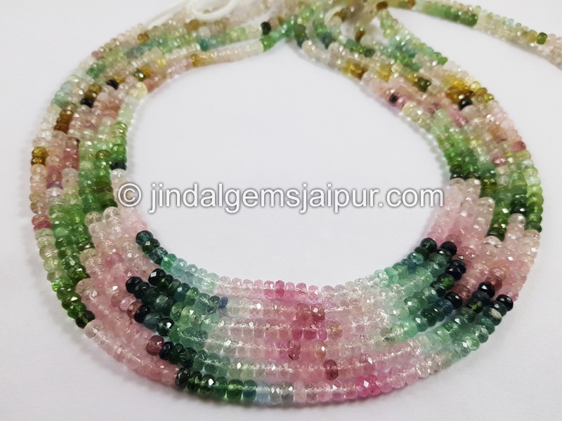 Afghan Tourmaline Faceted Roundelle Beads